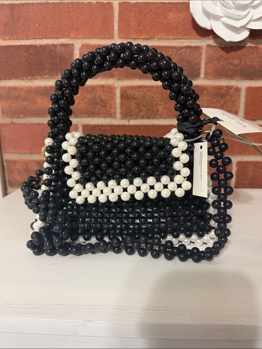 kate spade Black and White Beaded Mini Bag